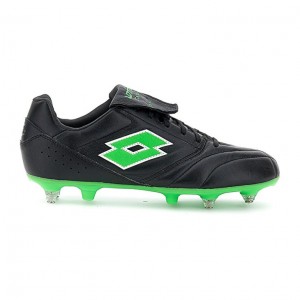 Botas de Futbol Lotto Stadio 200 III SGX 50 Hombre Negras Verde | PL219431P8