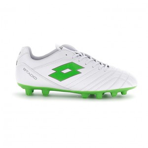 Botas de Futbol Lotto Stadio 705 FG Hombre Blancas Verde | EA573007B6