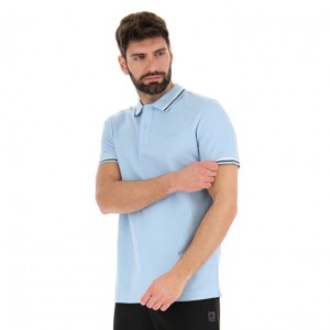 Camisa Polo Lotto Polo Classica Hombre Azules Blancas | XH873877Y9