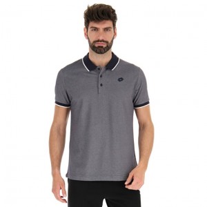 Camisa Polo Lotto Polo Firenze Hombre Azul Marino Azules Blancas | DE899299Q8