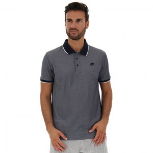 Camisa Polo Lotto Polo Firenze PQ Hombre Azul Marino Azules Blancas | HB497209E7
