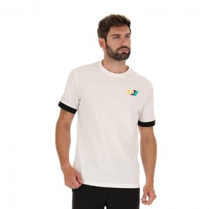 Camiseta Lotto Athletica Classic V Hombre Blancas | AS089618T4