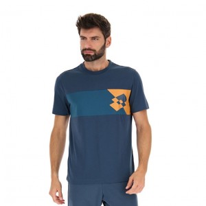 Camiseta Lotto Athletica Plus II Hombre Azules Oscuro Azules Coral | HN908510O5