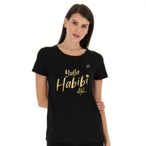 Camiseta Lotto Yalla Habibi Jabeur W Mujer Negras | NA523542R3