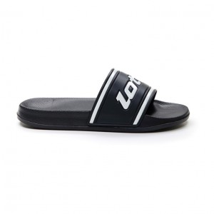 Chanclas Lotto Midway IV Hombre Negras Blancas | SE412431X9