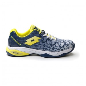 Zapatillas De Padel Lotto Superrapida 200 III Hombre Blancas Amarillo Azules Oscuro | ZI821472M3