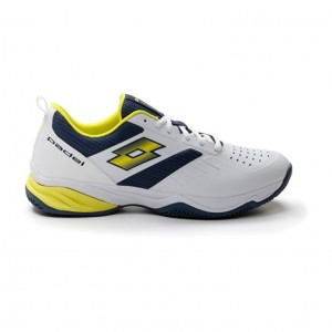 Zapatillas De Padel Lotto Superrapida 400 IV Hombre Blancas Amarillo Azules Oscuro | BA100080U9