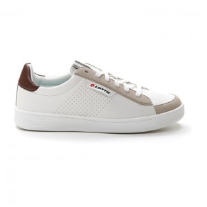 Zapatillas Deportivas Lotto Court '73 AMF Hombre Blancas Marrones | CE125502Z3