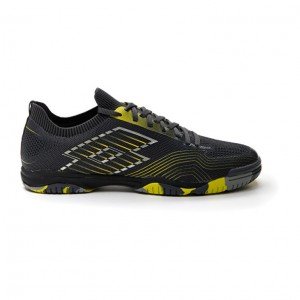 Zapatillas Fútbol Sala Lotto Tacto 250 ID Hombre Gris Oscuro Plateadas Verde | LK459105M2