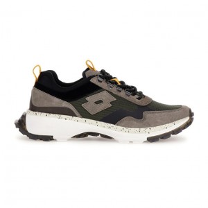 Zapatillas Lotto Tokyo Fuji Hombre Verde Gris Negras | KJ533583N9
