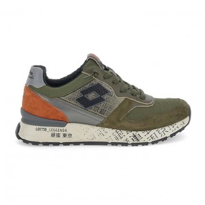 Zapatillas Lotto Tokyo Ginza PRT Hombre Verde Oliva | PK287148Q8