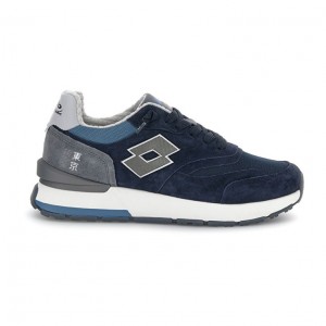 Zapatillas Lotto Tokyo Ginza Pure Hombre Azul Marino Azules Gris | JO419071L4