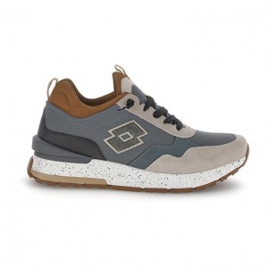 Zapatillas Lotto Tokyo Shibuya Hombre Beige Negras Gris Oscuro | BW981748V5
