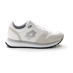 Zapatillas Lotto Trainer Wedge III W Mujer Blancas Plateadas | AY134043Q0