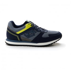 Zapatillas Running Lotto Runner Plus '95 AMF V Hombre Azul Marino Azules Amarillo | JZ711371B1