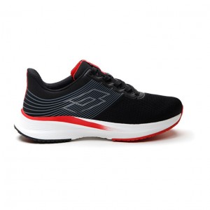 Zapatillas Running Lotto Speedevo 700 Hombre Negras Rojas | QU215231I2