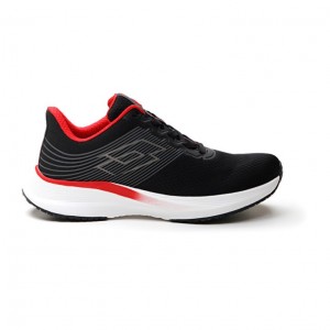 Zapatillas Running Lotto Speedevo 700 III Hombre Negras Rojas | YN375837G5