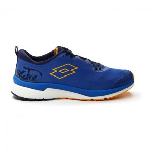 Zapatillas Running Lotto Volata Hyperpulse 100 Hombre Azules Amarillo | XC449534Y2