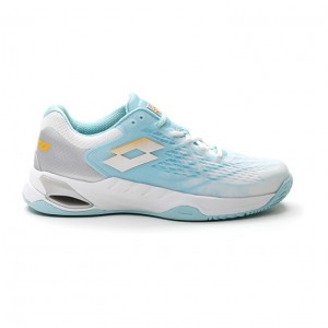 Zapatillas Tenis Lotto Mirage 100 CLY W Mujer Blancas Amarillo Azules | PD993249I2
