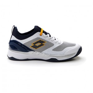 Zapatillas Tenis Lotto Mirage 200 CLY Hombre Blancas Azul Marino Azules Amarillo | AD919301D1