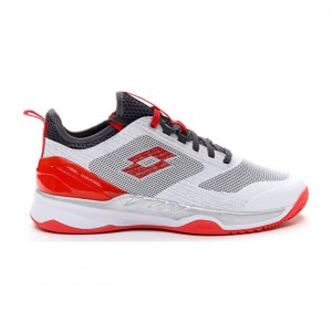Zapatillas Tenis Lotto Mirage 200 CLY Hombre Blancas Rojas Gris Oscuro | HE007690W9