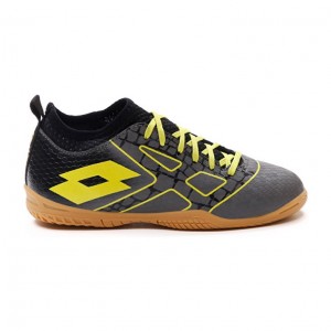 Zapatos De Fútbol Lotto Maestro 700 III ID JR Niños Gris Verde Negras | KE038043L2