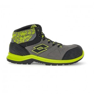 Zapatos Seguridad Lotto Hit 200 Mid S3 Hombre Gris Negras Verde | PT774547F8