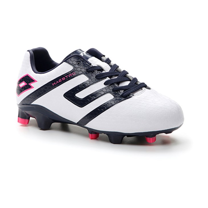 Botas de Futbol Lotto Maestro 700 IV FG JR Niños Blancas Azul Marino Azules | NZ368196G9