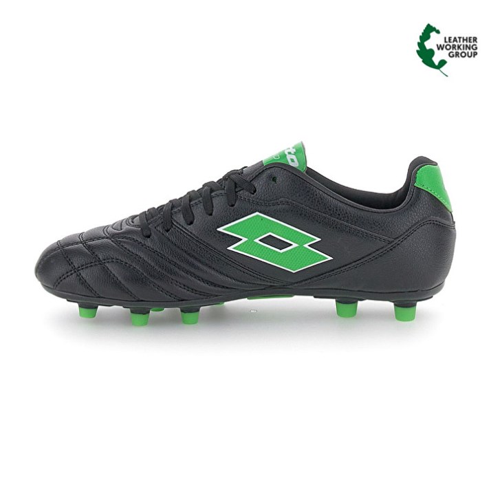 Botas de Futbol Lotto Stadio 300 III FG 50 Hombre Negras Verde | BY683868Y4
