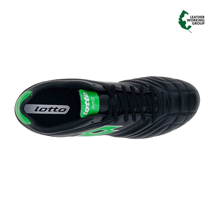 Botas de Futbol Lotto Stadio 300 III FG 50 Hombre Negras Verde | BY683868Y4