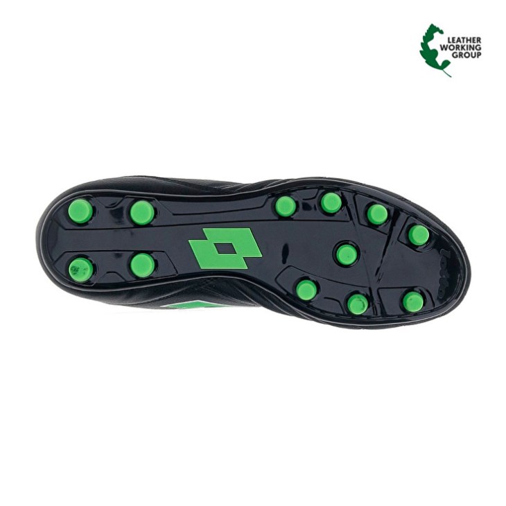 Botas de Futbol Lotto Stadio 300 III FG 50 Hombre Negras Verde | BY683868Y4
