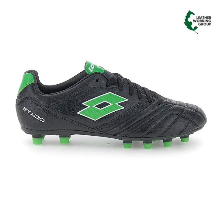 Botas de Futbol Lotto Stadio 300 III FG 50 Hombre Negras Verde | BY683868Y4