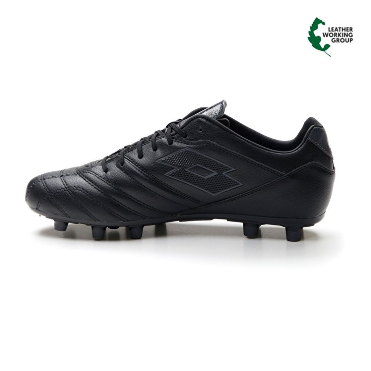 Botas de Futbol Lotto Stadio 300 III FG Hombre Negras Gris Oscuro | TG889038M5