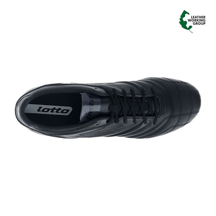 Botas de Futbol Lotto Stadio 300 III FG Hombre Negras Gris Oscuro | TG889038M5