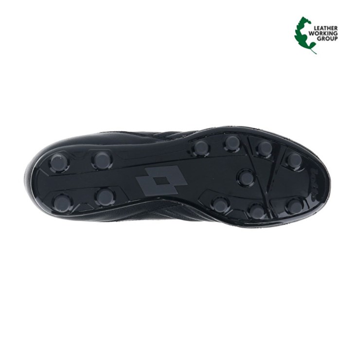 Botas de Futbol Lotto Stadio 300 III FG Hombre Negras Gris Oscuro | TG889038M5