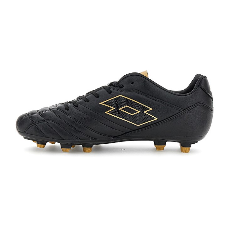 Botas de Futbol Lotto Stadio 705 FG Hombre Negras Doradas Claro | DT693889Y4