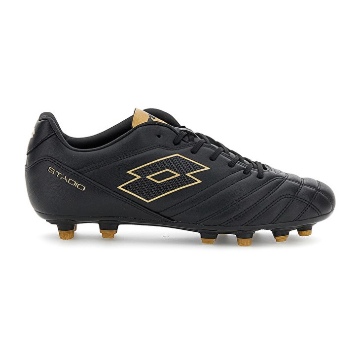 Botas de Futbol Lotto Stadio 705 FG Hombre Negras Doradas Claro | DT693889Y4