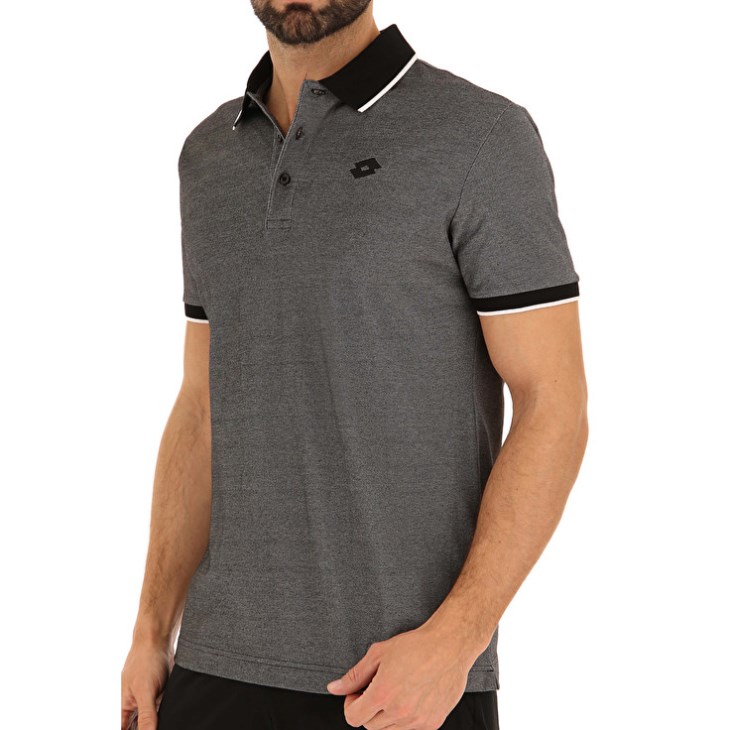 Camisa Polo Lotto Polo Firenze PQ Hombre Negras | ZX206910E3