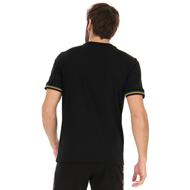 Camiseta Lotto Athletica Classic V Hombre Negras | VM293459C8
