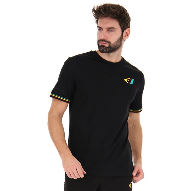 Camiseta Lotto Athletica Classic V Hombre Negras | VM293459C8