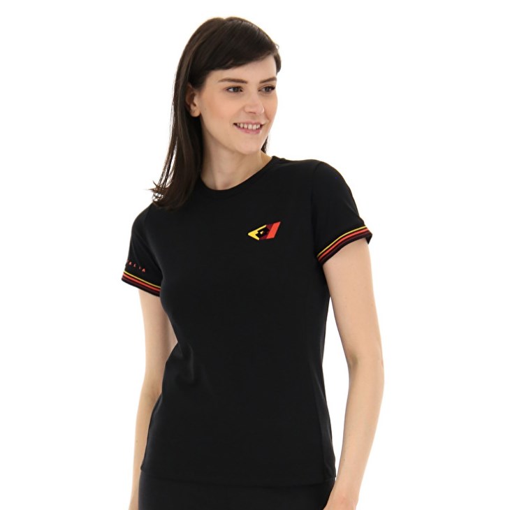Camiseta Lotto Athletica Classic W V Mujer Negras | RV013151I6