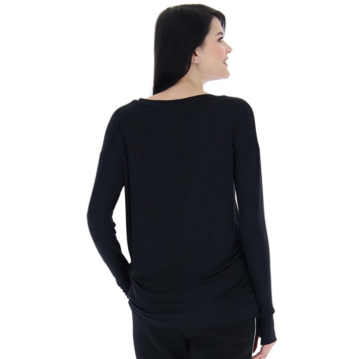 Camiseta Lotto Dinamico W V LS VI Mujer Negras | UK676887N0