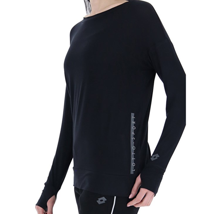 Camiseta Lotto Dinamico W V LS VI Mujer Negras | UK676887N0