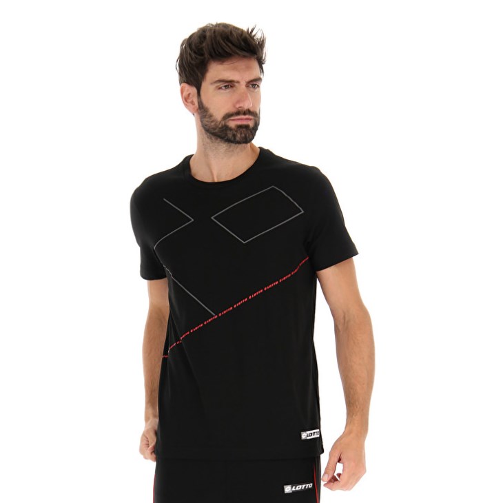 Camiseta Lotto Logo VIII 2 Hombre Negras | QT212921Y6