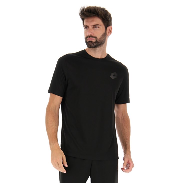 Camiseta Lotto MSP II Hombre Negras | GE491949Z2