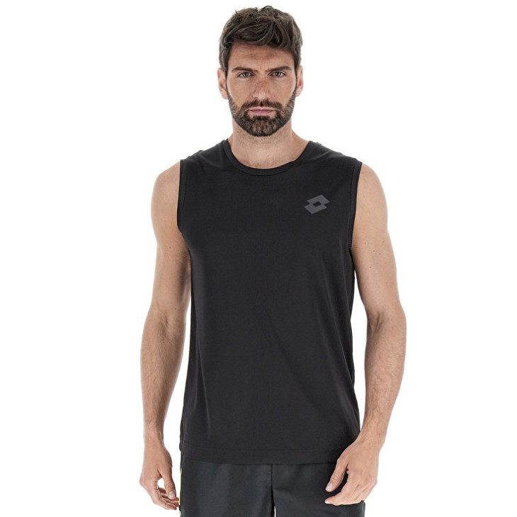 Camiseta Lotto MSP SL II Hombre Negras | YB054755C1