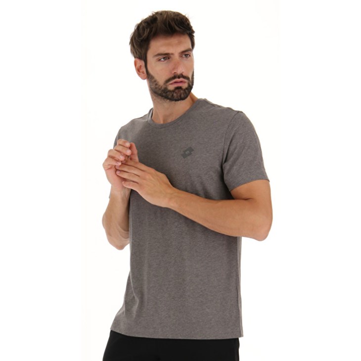 Camiseta Lotto Msc Sports Zip MEL Hombre Gris | CE812091Z9