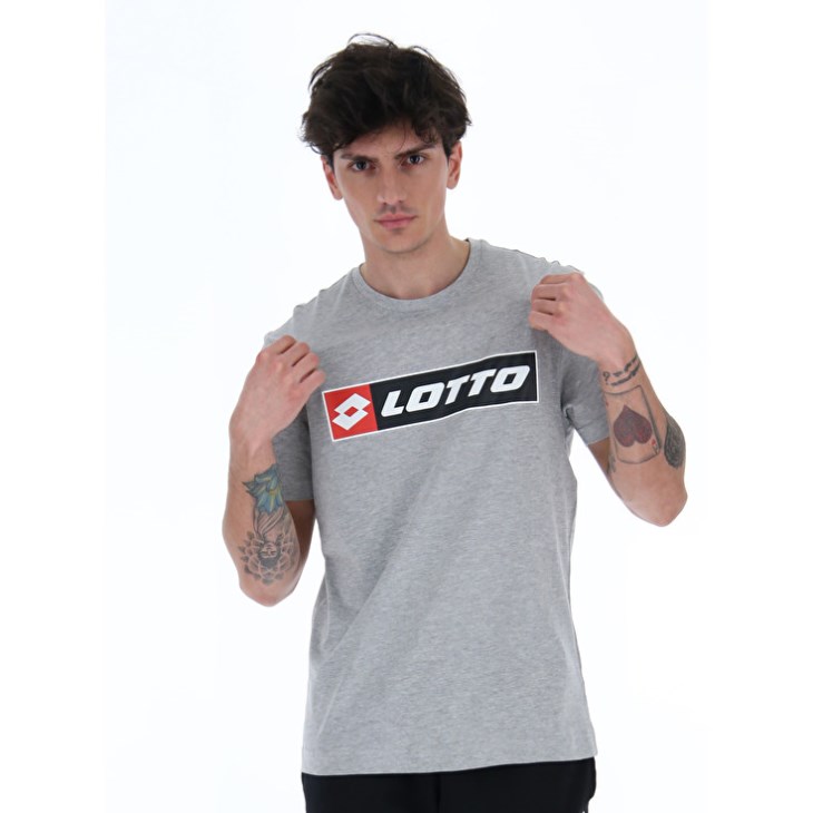Camiseta Lotto Sports Zip Logo MEL JS Hombre Gris | TN829562R6