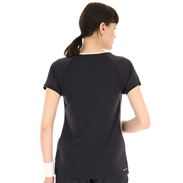 Camiseta Lotto Squadra W II PL Mujer Negras | NT925322K3