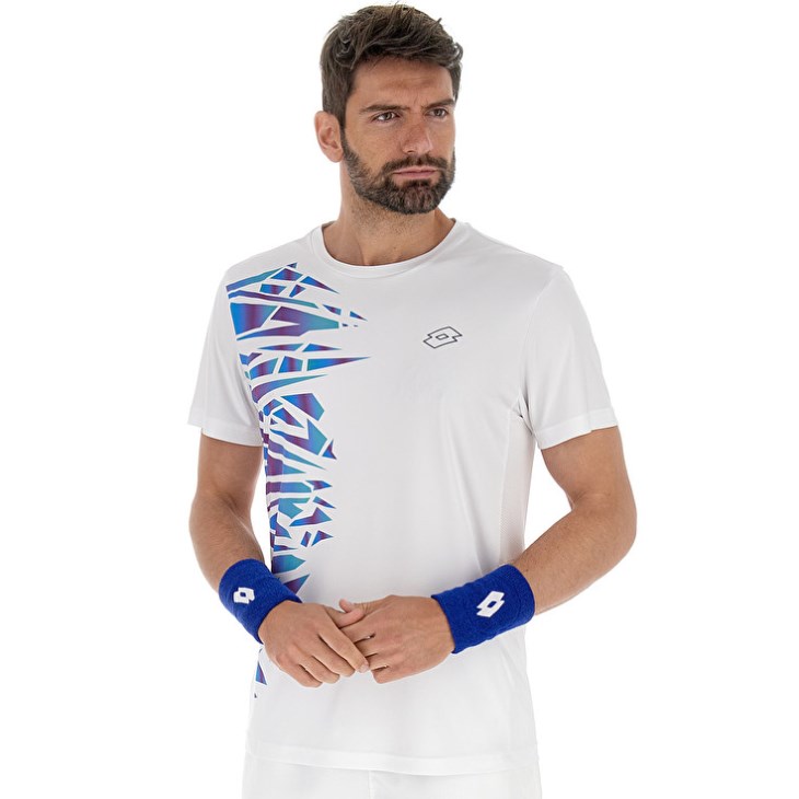 Camiseta Lotto Tech II D3 Hombre Blancas Azules | PH944114U1
